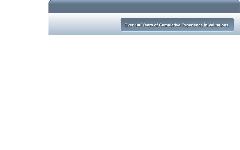 Over 100 Years of Cumulative Experience in Valuations